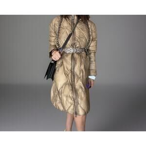 ERMANNO DAELLI Quilted Light Jacket US6 $985 Padded Hooded Made in Italy IT42